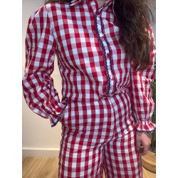 Conjunto Cuadros Rojo | Conjunto Pantalón | Conjunto Mujer